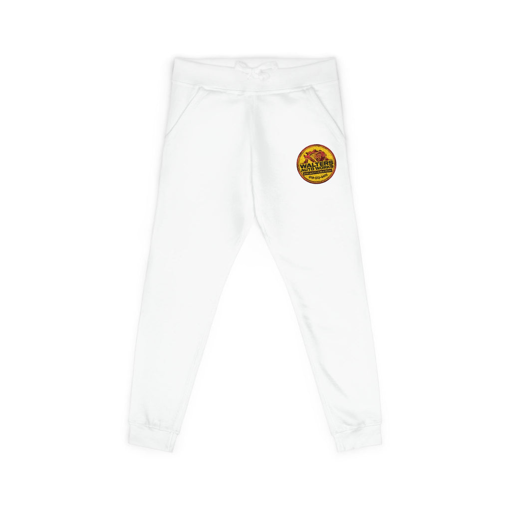Embroidered Retro Sunrise Joggers — Vintage Crest Fleece Sweatpants